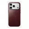 Mobiliojo telefono dėklas Nomad Modern Leather Case, skirtas „iPhone 17 Pro“, oda + TPU + PC, tinka 16 cm (6,3 col.) ekranui, Bordo