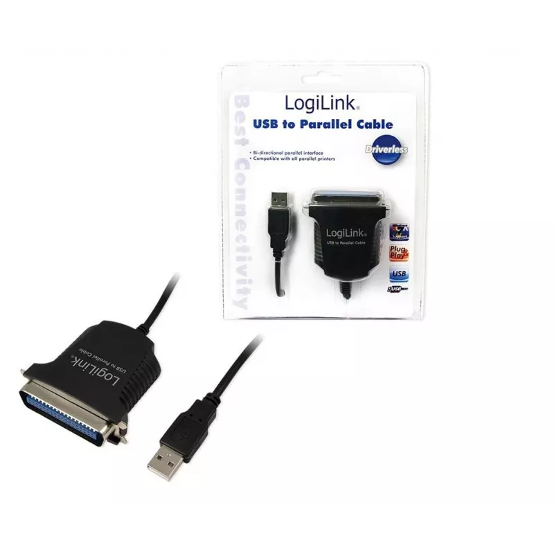 LogiLink AU0003C kabelio lyties keitiklis USB 2.0 A IEEE1248 Juoda