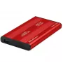 HDD/SSD dėklas QOLTEC 51860 2,5 colio SATA III diskams, USB Type-A, 5 Gbit/s, aliuminis, raudonas