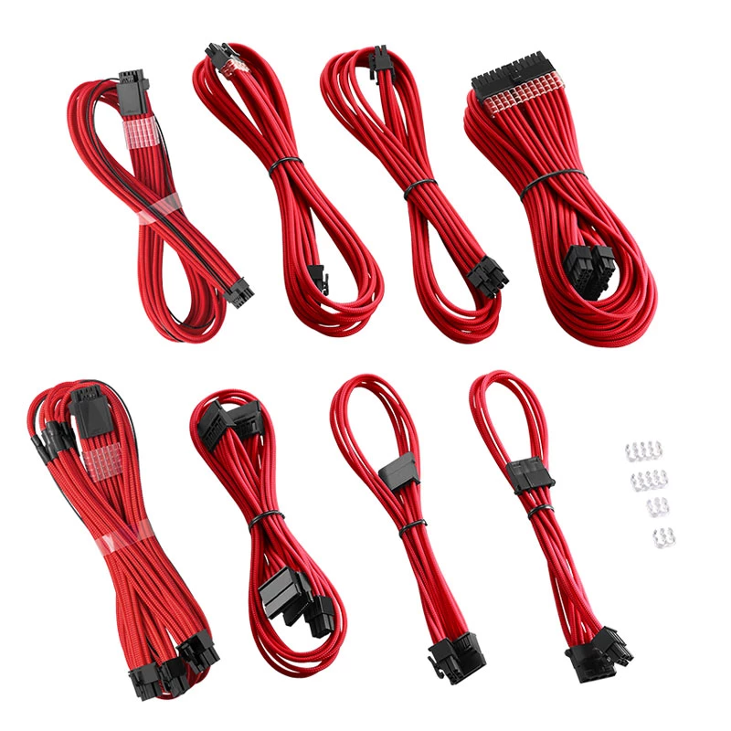 Modulinis aptemptas 12VHPWR kabelių rinkinys CableMod RT-Series Pro ModMesh StealthSense raudonas – CM-PRTS-16X2KIT-NKR-R