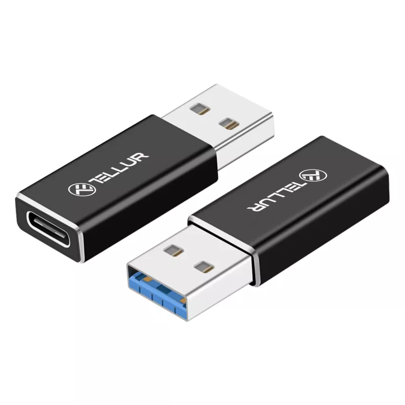USB-A į USB-C adapteris Tellur TLL155681 — USB 3.0 suderinamumas, duomenų perdavimas iki 5 Gbps
