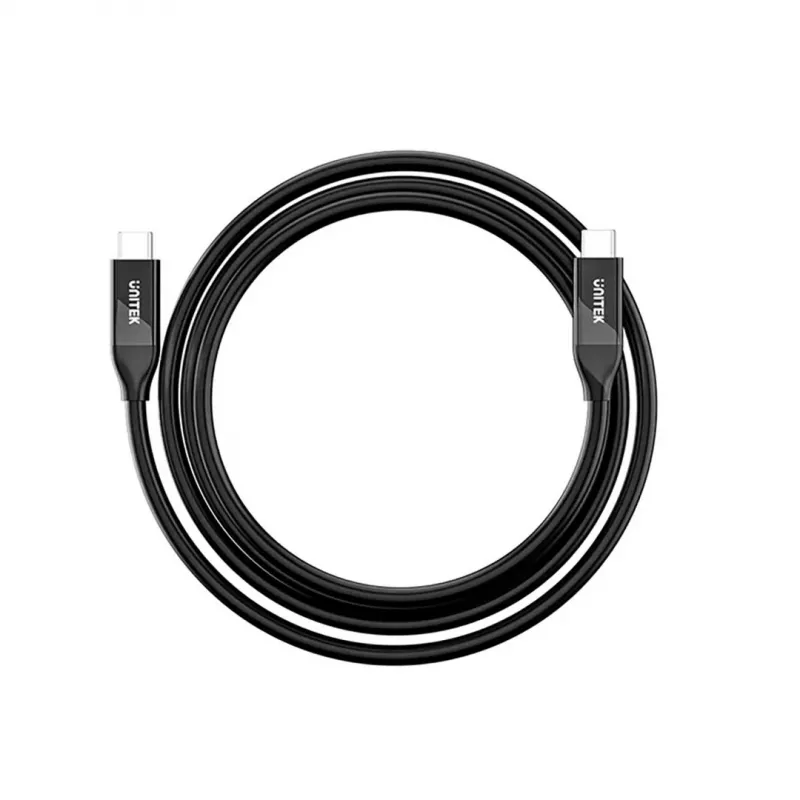 USB-C laidas Unitek C14100ABK01-2M — 2 m, 100W galios tiekimas, 40 Gbps duomenų