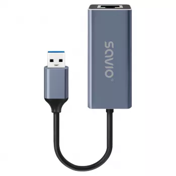 Tinklo sąsajos adapteris SAVIO AK-83 USB Type-A į RJ-45, 5 Gbit/s, juodas