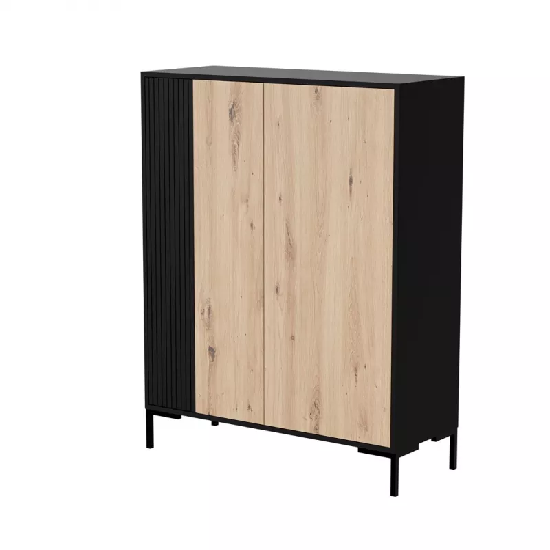 Cama MERCI komoda 100 x 40 x 129 cm juodas/artisan ąžuolas