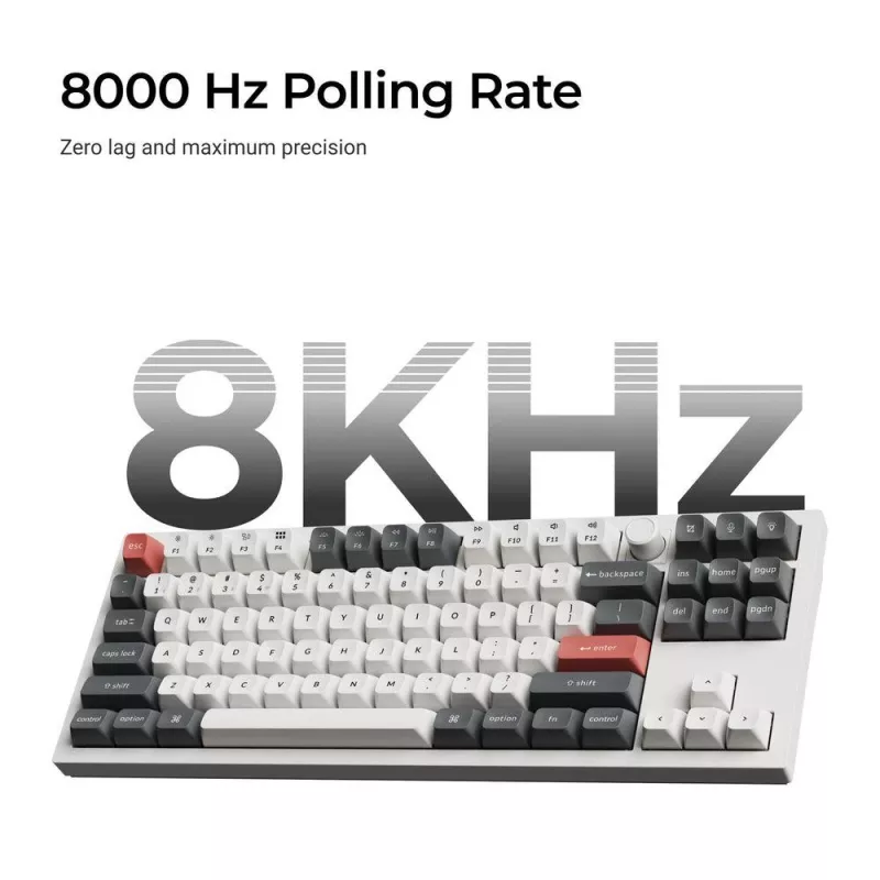 Mechaninė 80% QWERTY klaviatūra Keychron Q3 Ultra 8K – Bluetooth ir laidinė, RGB apšvietimas, juoda