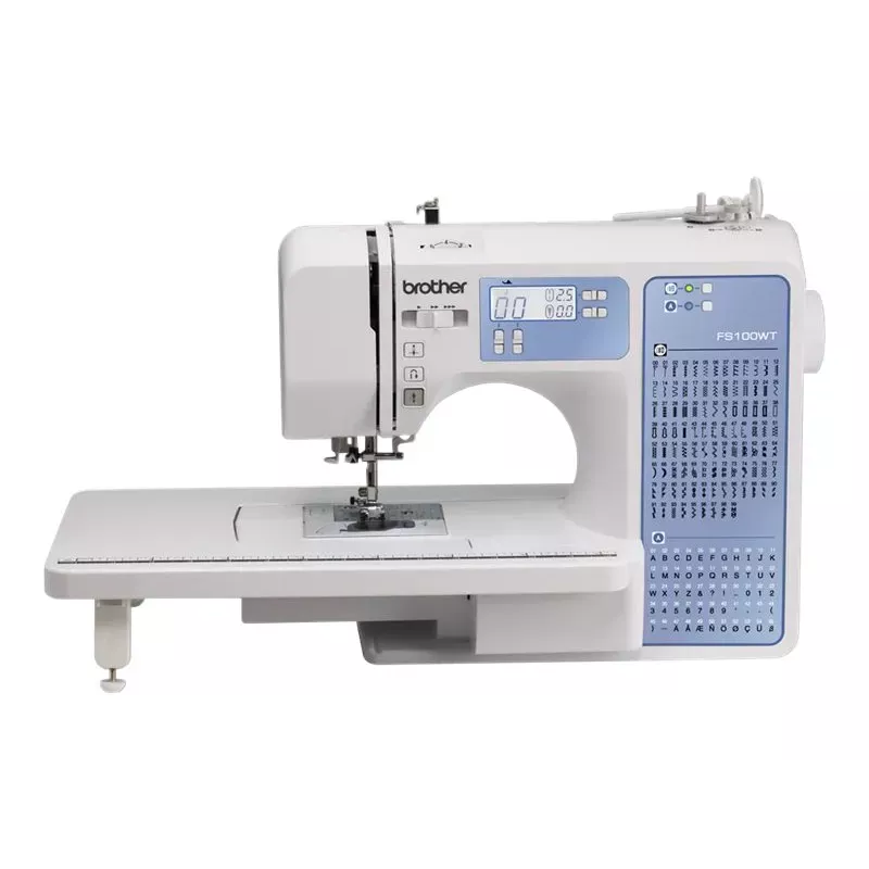 Siuvimo mašina Brother FS100WT — 100 dygsnių raštų, 850 SPM, 7 mm dygsnio plotis, automatinis adatos įvėrėjas, LCD