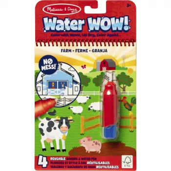 Water Wow Farm GML spalvinimo bloknotas — „spinmaster“ kelioninis daugkartinio naudojimo vandeniu aktyvinamas užsiėmimų knygelė