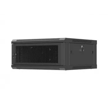 Prie sienos montuojama 19 colių 4U LANBERG montavimo spinta 600x600 mm, juoda