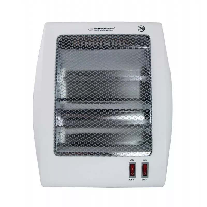 Kvarcinis elektrinis patalpų šildytuvas ESPERANZA EHH010 400W/800W, baltas, 1,2 m laidas, mygtukai, reguliuojamas termostatas