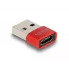 Delock - USB adapteris - USB (V) į 24 kontaktų USB-C (M) - USB2.0 3 A - Raudona (60050)
