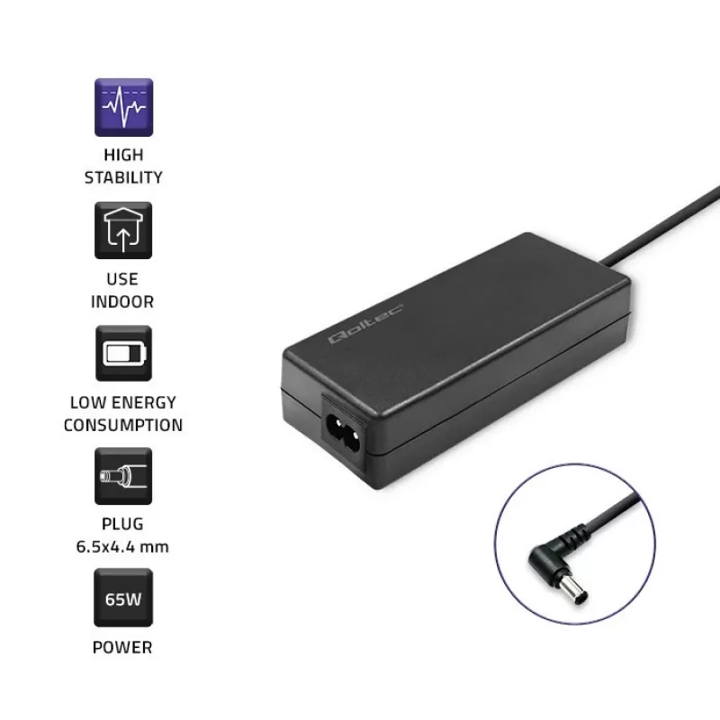 Qoltec 51029 maitinimo adapteris / keitiklis Vidinis 65 W juodas