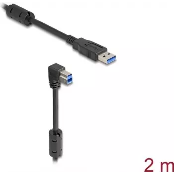 DeLOCK USB laidas Type-A kištukas į Type-B kištuką 90° žemyn 2 m