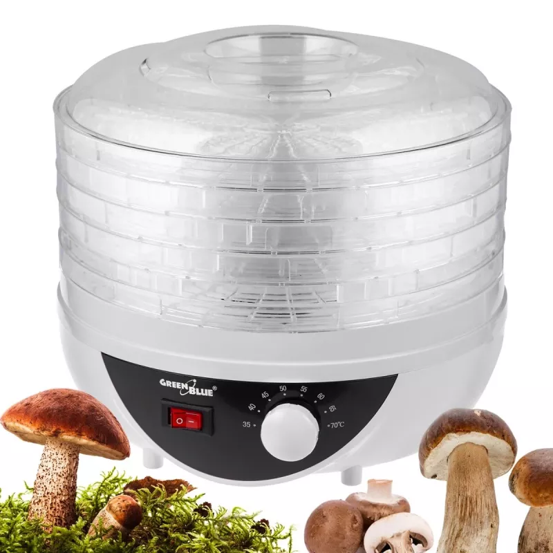 GreenBlue grybų, daržovių ir vaisių džiovintuvas, 250W galia, labai tylus, 5 sietai, GB195