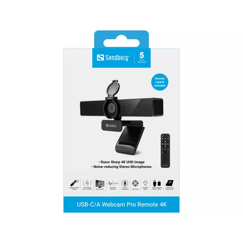 Sandberg USB-C/A Pro Remote 4K 8 MP 3840x2160 internetinė kamera