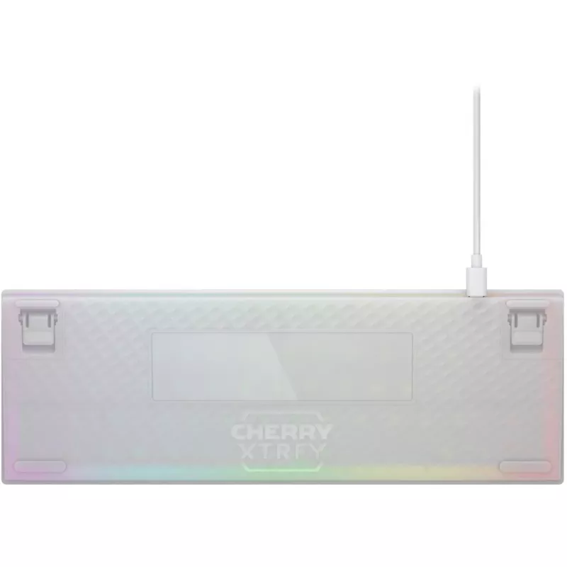 CHERRY K5V2 kompaktiška klaviatūra, skirta žaidimams, USB, QWERTY, anglų k., balta, 67 klavišai, RGB LED