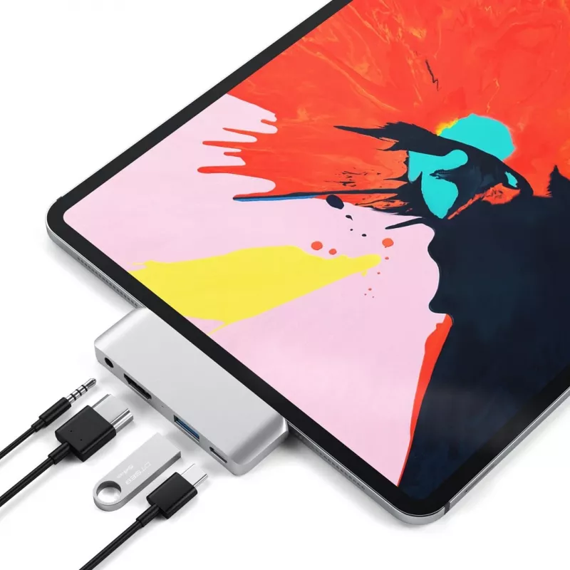 Satechi aliumininis USB-C šakotuvas skirtas iPad Pro, sidabrinis