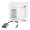 USB Type-C į VGA (D-Sub) vaizdo adapterio kabelis LOGILINK CUA0104 0,15 m, pilka / juoda