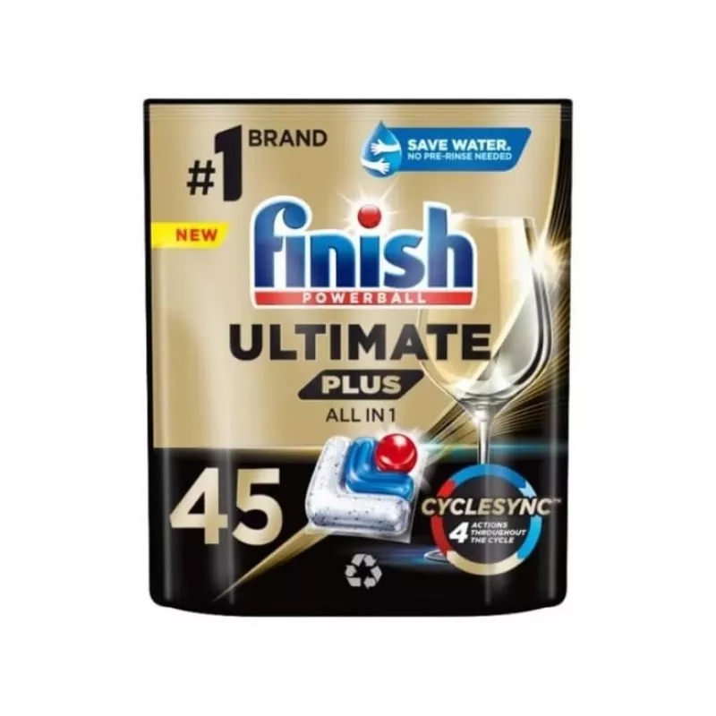 “Finish Ultimate+” indaplovės tabletės, 45 vnt.