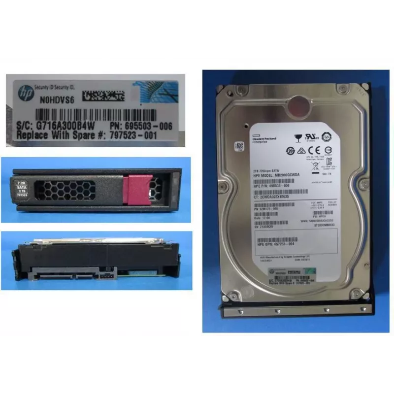 HPE DRV HD 2TB 6G 7.2K 3.5 SATA LP - Serial ATA - 2.000 GB (797273-S21)