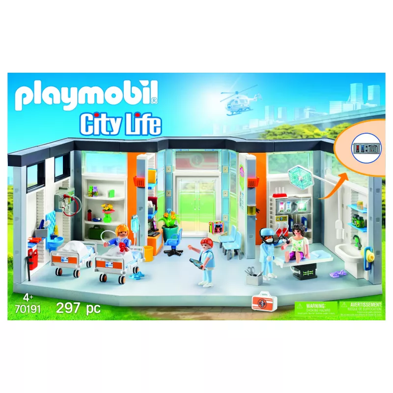 Žaislinė figūrėlė Playmobil 70191 Įrengtas ligoninės sparnas 297 dalys
