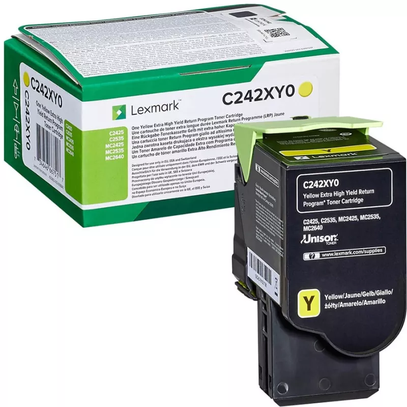 Lexmark C242XY0 dažų kasetė 3000 puslapių Geltona