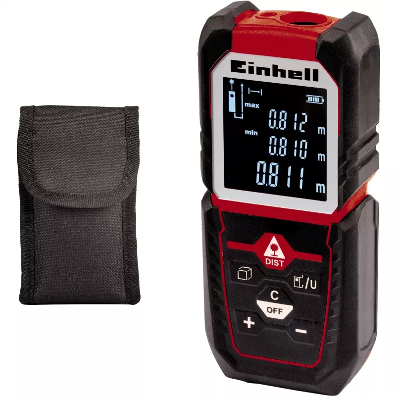 Lazerinis atstumo matuoklis TC-LD 50, juodas/raudonas, atstumai nuo 5 cm iki 50 metrų