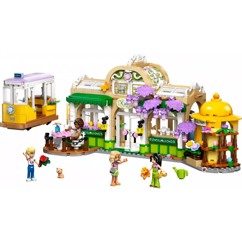 LEGO rinkinys LEGO FRIENDS 42671 Augalų kavinės ir gėlių parduotuvės žaidimų rinkinys su kavinės ir gėlių parduotuvės funkcijomis