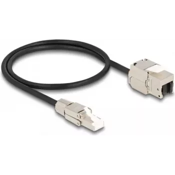 DeLOCK laidas RJ45 kištukas lauko montavimui į Keystone modulį RJ45 lizdas Cat.6A 50 cm