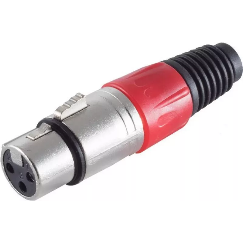 XLR jungtis ShiverPeaks BS55022-R raudona, 3 kontaktų mikrofonas/garso jungtis