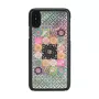 Smartphone dėklas iKins skirtas iPhone XS / XS S — Flower Garden dizainas, juodas