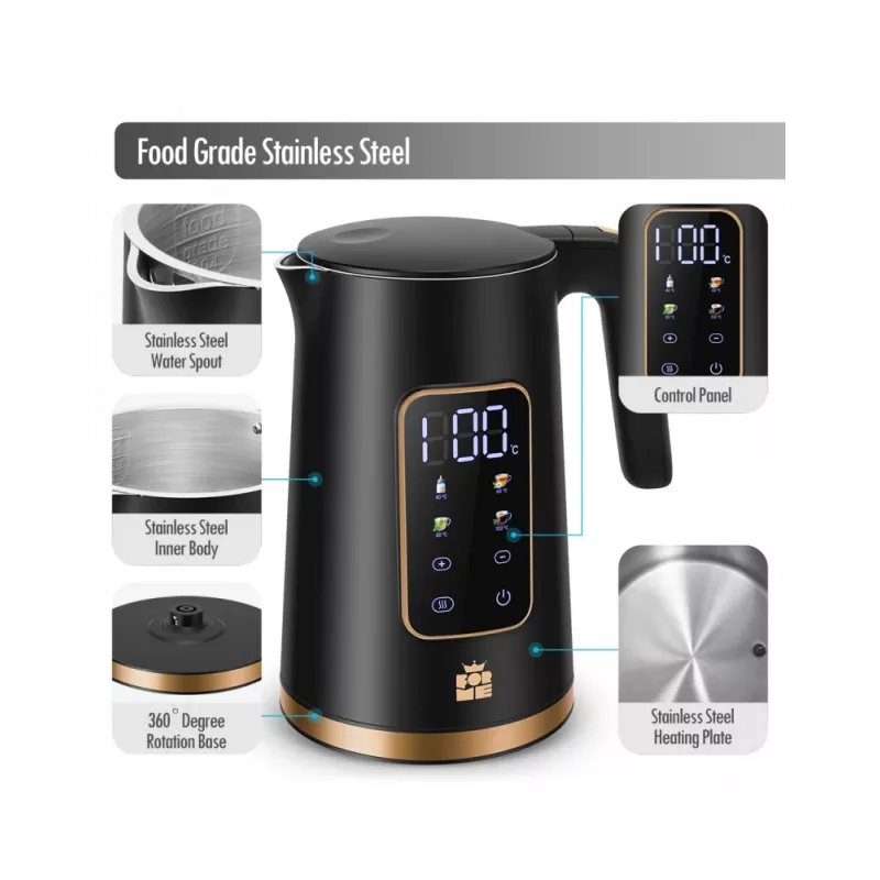 Elektrinis virdulys Forme 1,7 l 2200 W juodas