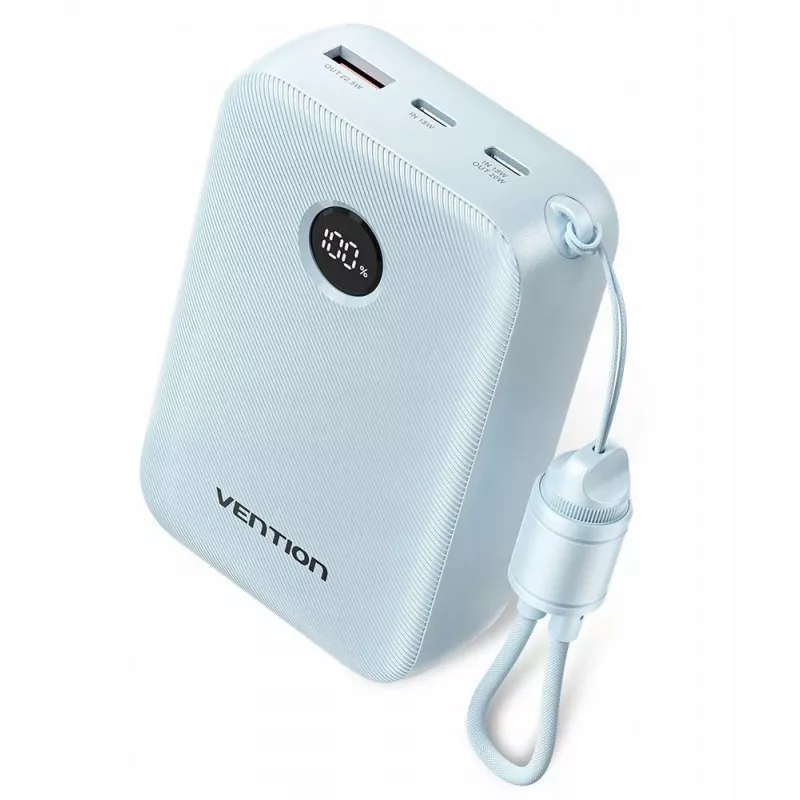 Išorinė baterija Vention FKBL0-C 20000 mAh, 2x USB-C + 1x USB-A, mėlyna