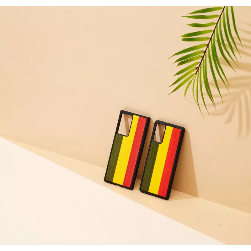 man ir Wood telefono dėklas Samsung Galaxy Note 20 Ultra, reggae Juoda