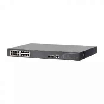 “Dahua Technology PoE DH-PFS4218-16GT-240” tinklo komutatorius Valdomas Gigabit Ethernet (10/100/1000) Power over Ethernet (PoE) Juodas