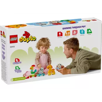 Konstruktorius LEGO DUPLO Gyvūnų traukinys 10412 — 19 dalių, nuo 1,5 metų, 170×60×430 mm
