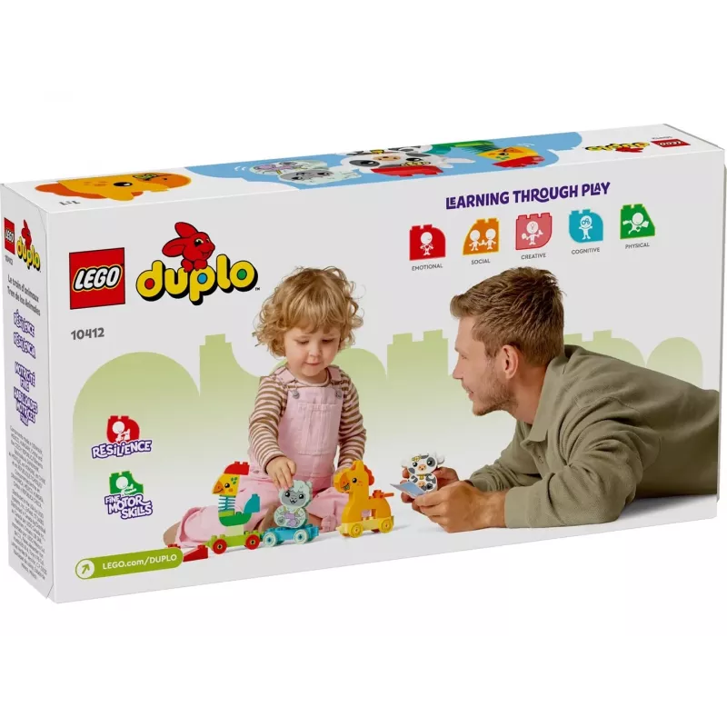 Konstruktorius LEGO DUPLO Gyvūnų traukinys 10412 — 19 dalių, nuo 1,5 metų, 170×60×430 mm