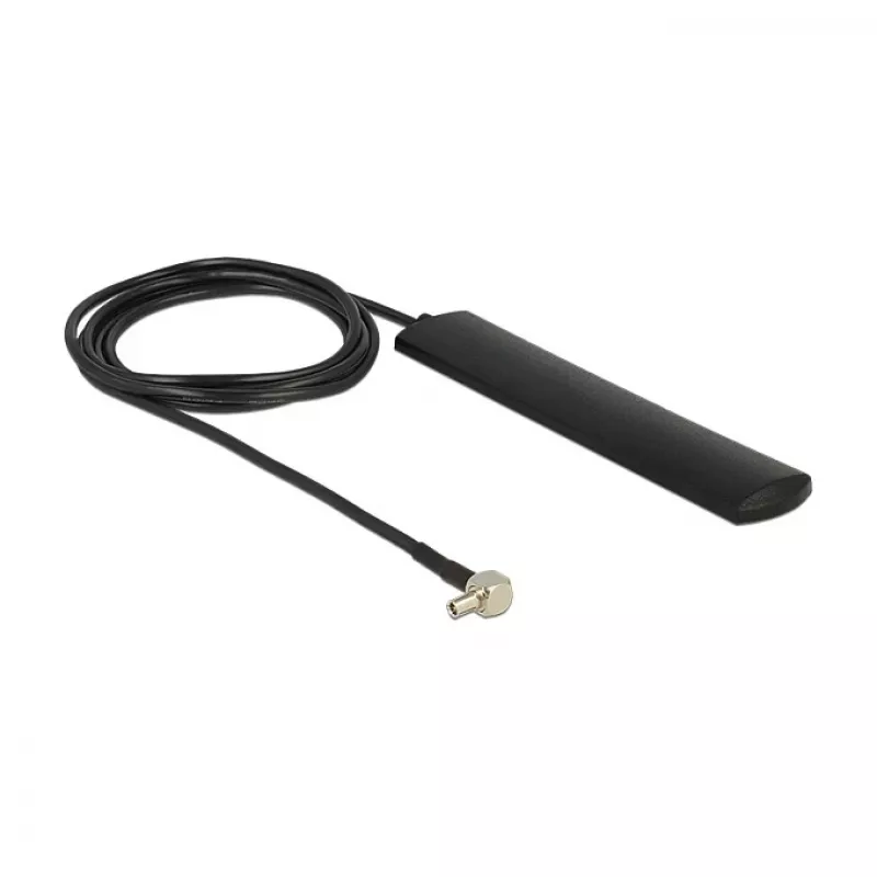 DELOCK LTE antena TS-9 kištukas 90° 3 dBi įvairiakryptė standi juoda lipnus montavimas