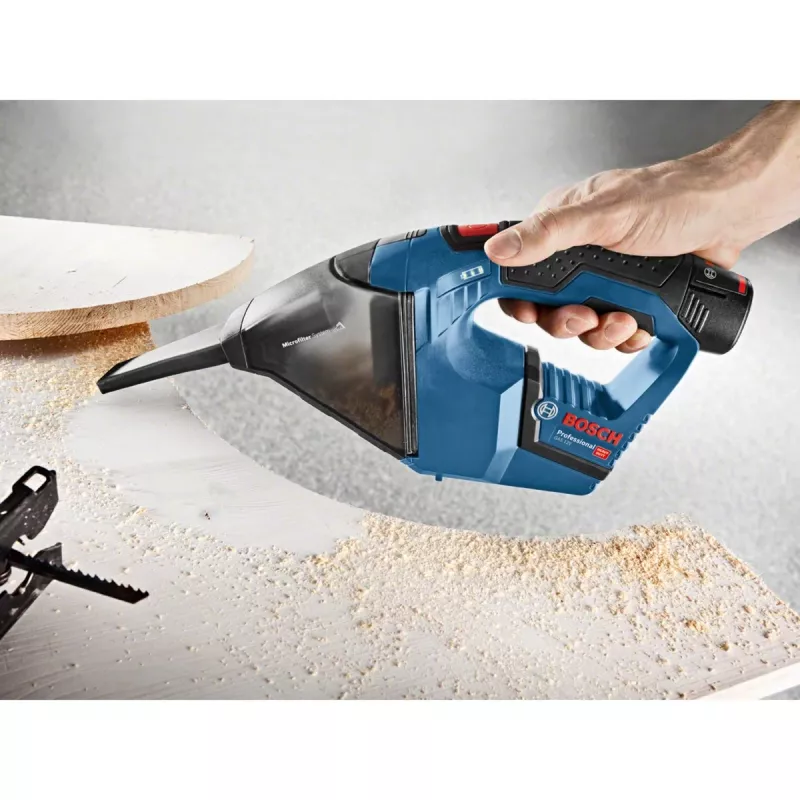 Bosch GAS 10,8 V-LI rankinis dulkių siurblys mėlynas, be maišelio