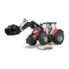 Žaislinis traktorius BRUDER Massey Ferguson 7624 su priekiniu krautuvu, raudonos spalvos, nuo 3 metų amžiaus