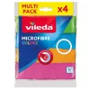 Mikropluošto valymo šluostė VILEDA 4 vnt., oranžinė, 380×360 mm, poliesteris 80 % / poliamidas 20 %, skalbiama mašina