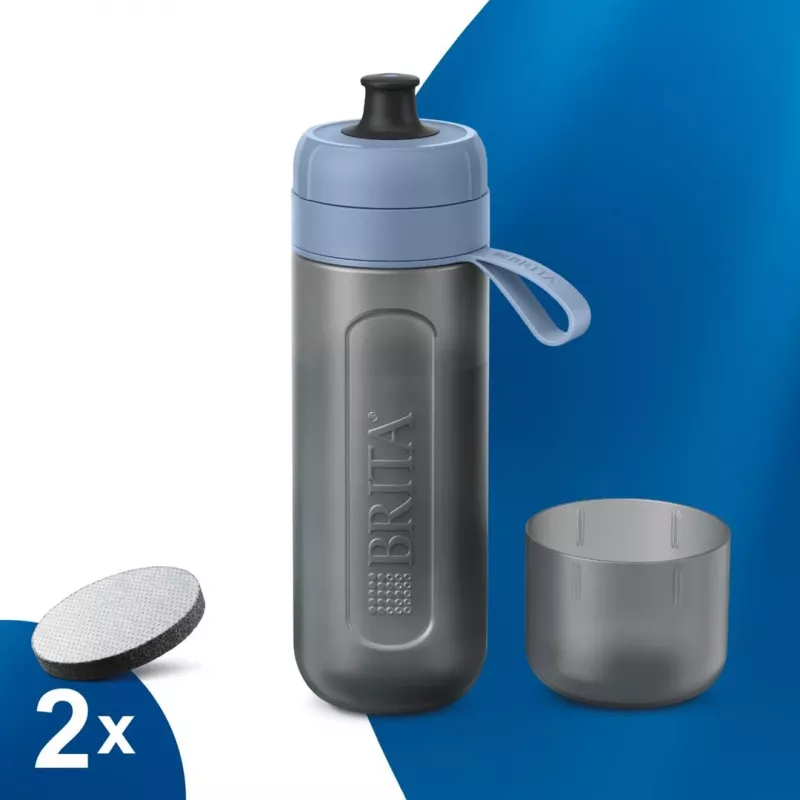 BRITA Active vandens filtro buteliukas 600 ml pastelinės mėlynos spalvos su filtrais