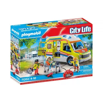 Playmobil 71202 City Life greitosios pagalbos automobilis su šviesomis ir garsu, žaislinis rinkinys, tinka nuo 4 metų, vienas