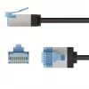 Goobay Ultra-Flexible CAT 6A komutacinis kabelis plonas U/FTP juodas - itin trumpas kištukas (74316)