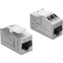 Keystone modulis DELOCK 91122 — plokščias RJ-45 įdėklas, sidabrinis/baltas, 16×32,8×20 mm
