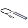 USB šakotuvas Unitek H1208CGY01 — 4 prievadų USB 3.0 (5 Gbps), suderinamas atgal su USB 2.0, aliuminis
