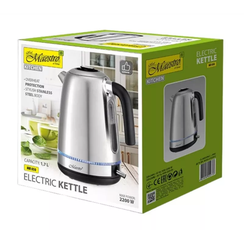 Maestro MR-050 elektrinis virdulys su apšvietimu, sidabrinis 1,7 l