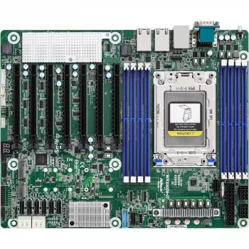 ASRock WRX80D8-2T ATX serverinė pagrindinė plokštė, AMD WRX80 mikroschemų rinkinys, Socket sWRX8, 8x DDR4 DIMM, 12x SATA III, 3x RJ-45