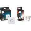 LED GU10 lemputės dviejų vienetų rinkinys su Hue Bridge – Philips Hue White Ambiance, pakeičia 35W