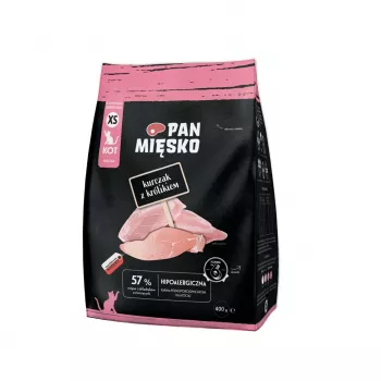 Sausas kačių ėdalas Pan Miesko Chicken with Rabbit XS 400 g — Junior, Small Breed, 39% Protein, 16% Fat
