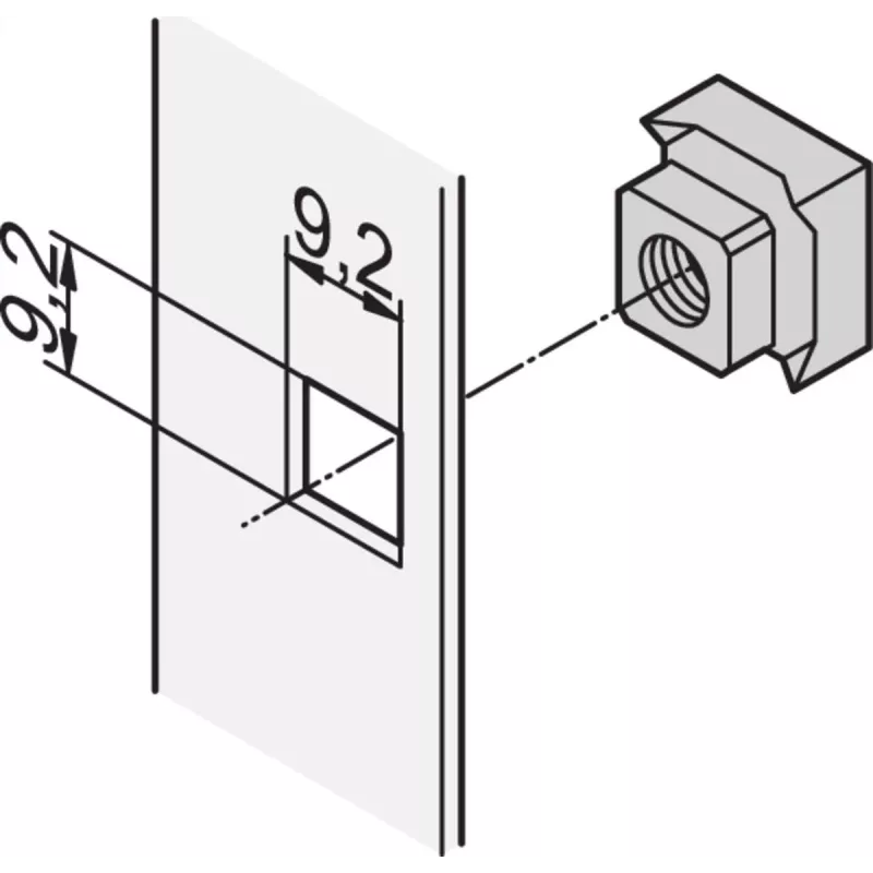 SCHROFF Square Drive-Erdungsmutter M6 - 4-KANT-ERD.MUTTER D3,5 50 vnt. (21101171)